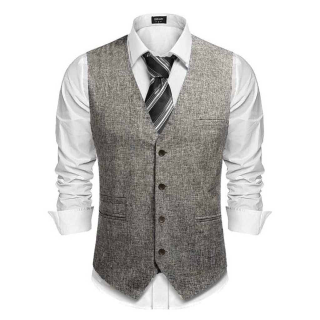 Men's Casual Vests Lightweight Waistcoat Khaki